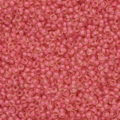 Czech Seed Beads, 10/0 - Colourlined Dyed Terra Pink/Light Orange (loose)