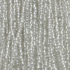 Czech Seed Beads, 9/0, 3-Cut - Silverlined Crystal (strung)