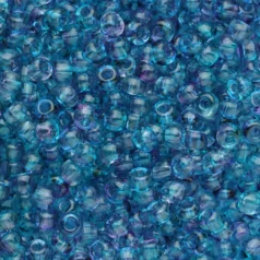 Czech Seed Beads, 6/0 - Transparent Coated Multicolor Aqua/Tanzanite (loose)