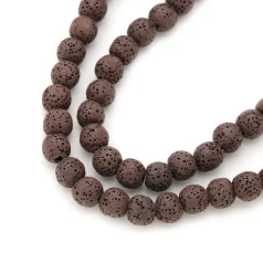 Bead, Brown Lava Stone, 10mm Round