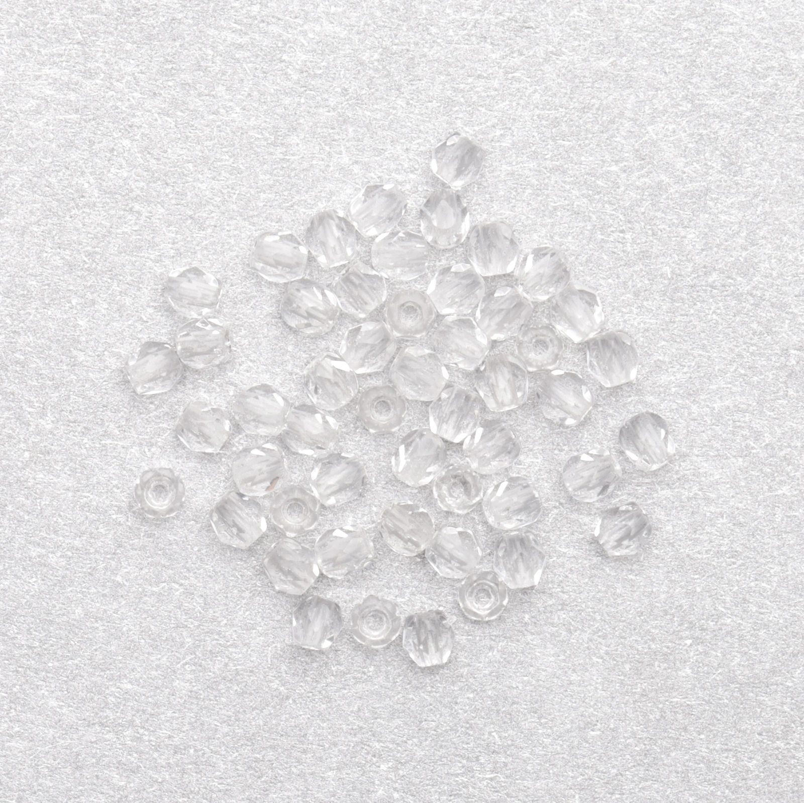 Beads, Czech Firepolish, 3mm Round, Crystal
