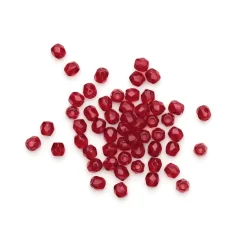 Beads, Czech Firepolish, 3mm Round, Ruby