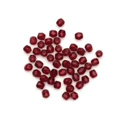 Beads, Czech Firepolish, 3mm Round, Garnet