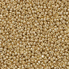 Czech Seed Beads, 11/0, Charlotte - 24kt Gold Plated (loose)