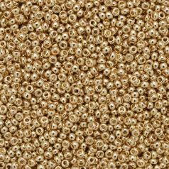 Czech Seed Beads, 11/0 - 24kt Gold Plated (loose)
