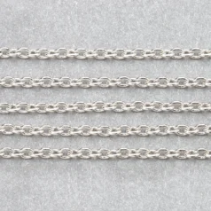 Chain, Silver plated brass, 3.5mm Round Cable link