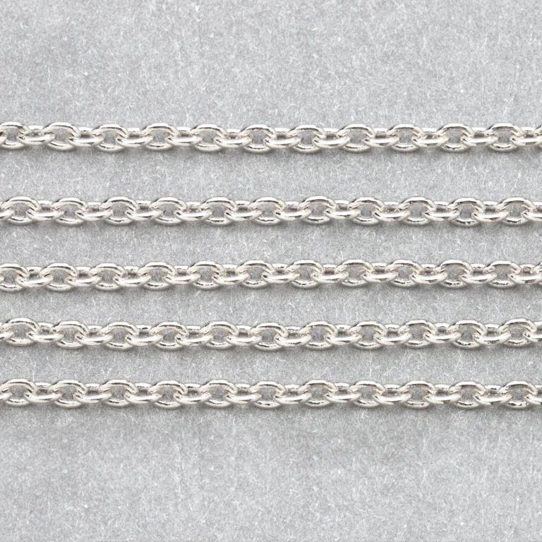 Chain, Silver plated brass, 3.5mm Round Cable link