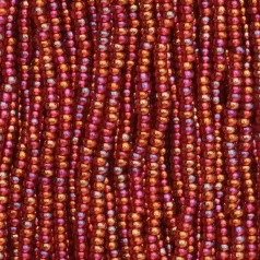 Czech Seed Beads, 11/0 - Copperlined AB Lt. Red (strung)