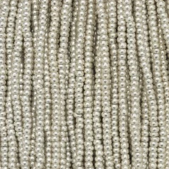 Czech Seed Beads, 11/0 - Metallic Silver (strung)