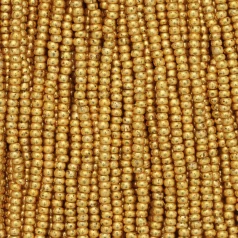 Czech Seed Beads, 11/0 - Gold Metallic (strung)