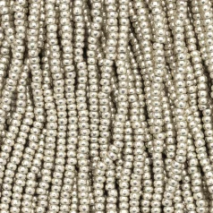 Czech Seed Beads, 11/0 - Metallic Silver (strung)