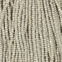Czech Seed Beads, 11/0, Charlotte - Metallic Silver (strung)
