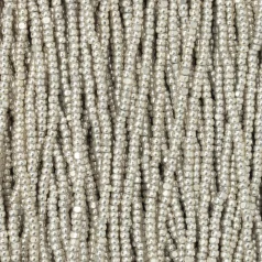 Czech Seed Beads, 13/0, Charlotte – Metallic Silver (strung)