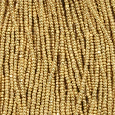 Czech Seed Beads, 13/0, Charlotte – Gold Metallic (strung)
