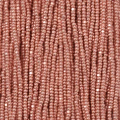 Czech Seed Beads, 13/0, Charlotte – Metallic Copper Dyed Crystal (strung)
