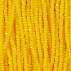 Czech Seed Beads, 11/0, Charlotte - Opaque Yellow (strung)