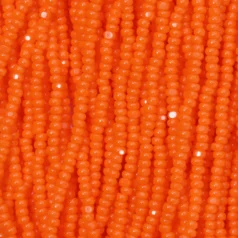 Czech Seed Beads, 11/0, Charlotte - Opaque Orange (strung)