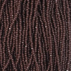 Czech Seed Beads, 13/0, Charlotte - Opaque Dark Brown (strung)