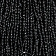 Czech Seed Beads, 13/0, Charlotte - Opaque Black (strung)