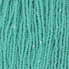Czech Seed Beads, 13/0, Charlotte - Opaque Green Turquoise (strung)