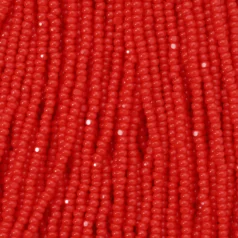 Czech Seed Beads, 13/0, Charlotte - Opaque Red (strung)