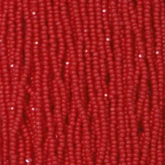 Czech Seed Beads, 13/0, Charlotte - Opaque Red (strung)