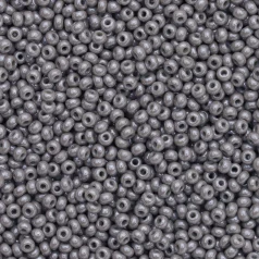 Czech Seed Beads, 10/0 – Opaque Luster Grey (loose)