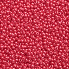 Czech Seed Beads, 10/0 – Opaque Luster Light Red (loose)