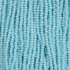 Czech Seed Beads, 11/0 - Opaque  Luster Light Turquoise (strung)
