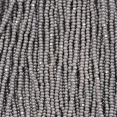 Czech Seed Beads, 13/0, Charlotte – Opaque Luster Grey (strung)