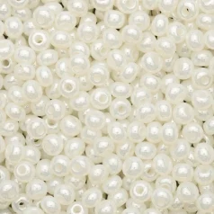 Czech Seed Beads, 6/0 - Pearlized White Shell (loose)