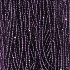 Czech Seed Beads, 13/0, Charlotte - Transparent Dark Amethyst (strung)