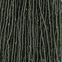 Czech Seed Beads, 13/0, Charlotte - Transparent Dark Green (strung)