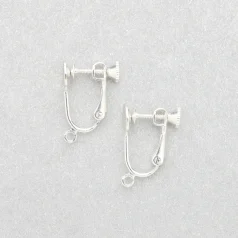 Earring Clip, 15mm Earring Clip-on Clips Silver Plated Brass