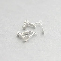 Alternative view of Earring Clip, 15mm Earring Clip-on Clips Silver Plated Brass