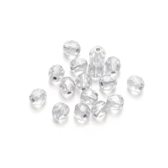 Bead, Czech firepolish, 6mm faceted silverlined, CRYSTAL