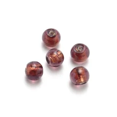 Beads, 10mm 24 Karat Gold Foil Round, AMETHYST