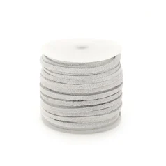 Leather Suede Lace 3mm Flat - White