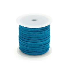 Leather Suede Lace 3mm Flat - Teal Blue