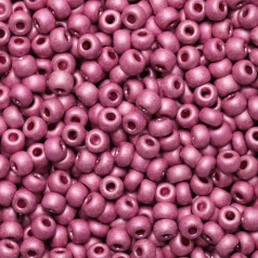 Czech Seed Beads, 6/0 - Metallic Matt Terra Pink (loose)