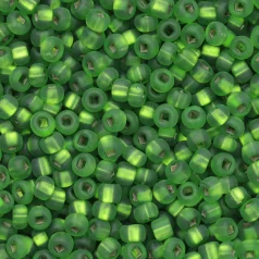 Czech Seed Beads, 6/0 - Silverlined Matt Chartreuse (strung) (loose)