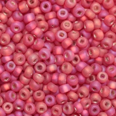 Czech Seed Beads, 6/0 - Silverlined Matt Red AB (loose)