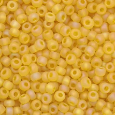 Czech Seed Beads, 6/0 - Transparent Matt Light Yellow AB (loose)