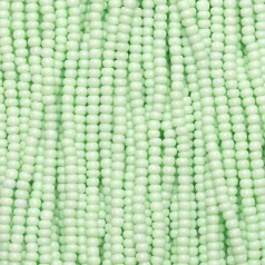 Czech Seed Beads, 11/0 - Solgel Chalk Green (strung)