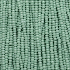 Czech Seed Beads, 11/0 - Solgel Chalk Dyed Green (strung)