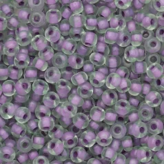 Czech Seed Beads, 6/0 - Colourlined Dyed Terra Purple/Pale Green (loose)
