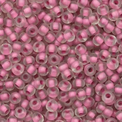 Czech Seed Beads, 6/0 - Colourlined Dyed Terra Rose/Pale Green (loose)