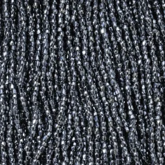 Czech Seed Beads, 12/0, 3-Cut - Iris Gunmetal (strung)