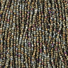 Czech Seed Beads, 12/0, 3-Cut - Iris Brown (strung)