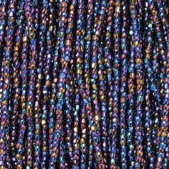 Czech Seed Beads, 12/0, 3-Cut - Iris Navy (strung)